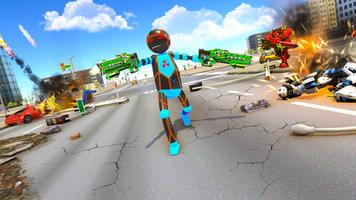 Stickman Robot Car Transform: War Robot Games screenshot 2