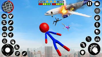 Flying Stickman Hero Fight screenshot 2