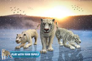 Famille du tigre des neiges Affiche