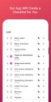 Liste de contrôle pour bébé capture d'écran 3
