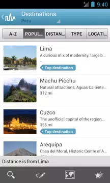 Screenshot 1 for Peru Travel Guide