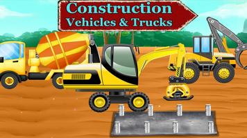 Véhicules camions construction Affiche