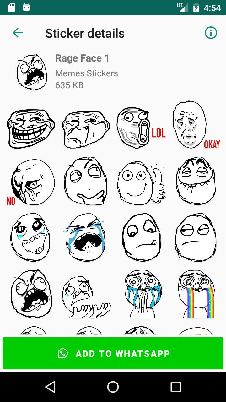 Emoticon Lucu Trollface Meme Stiker Untuk Whatsapp For Android