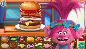 Poppy Chef Burger Trolls 스크린샷 1