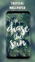 Tropical Leaves Wallpaper Affiche