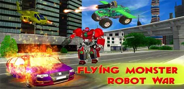 Flying Monster Robot War: Flying Car Robot Battle