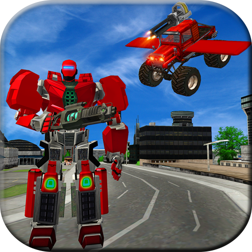 Flying Monster Robot War: Flying Car Robot Battle