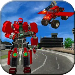 Flying Monster Robot War: Flying Car Robot Battle