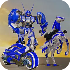 download US Police Transform Robot Unicorn Horse Chase Game APK