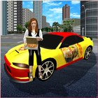 Dziewczyna symulator Pizza Zabawa dostawy ikona