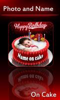 Birthday Cake with Name and Photo Affiche