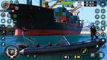 Ship Simulator Police Boat 3D ảnh chụp màn hình 2
