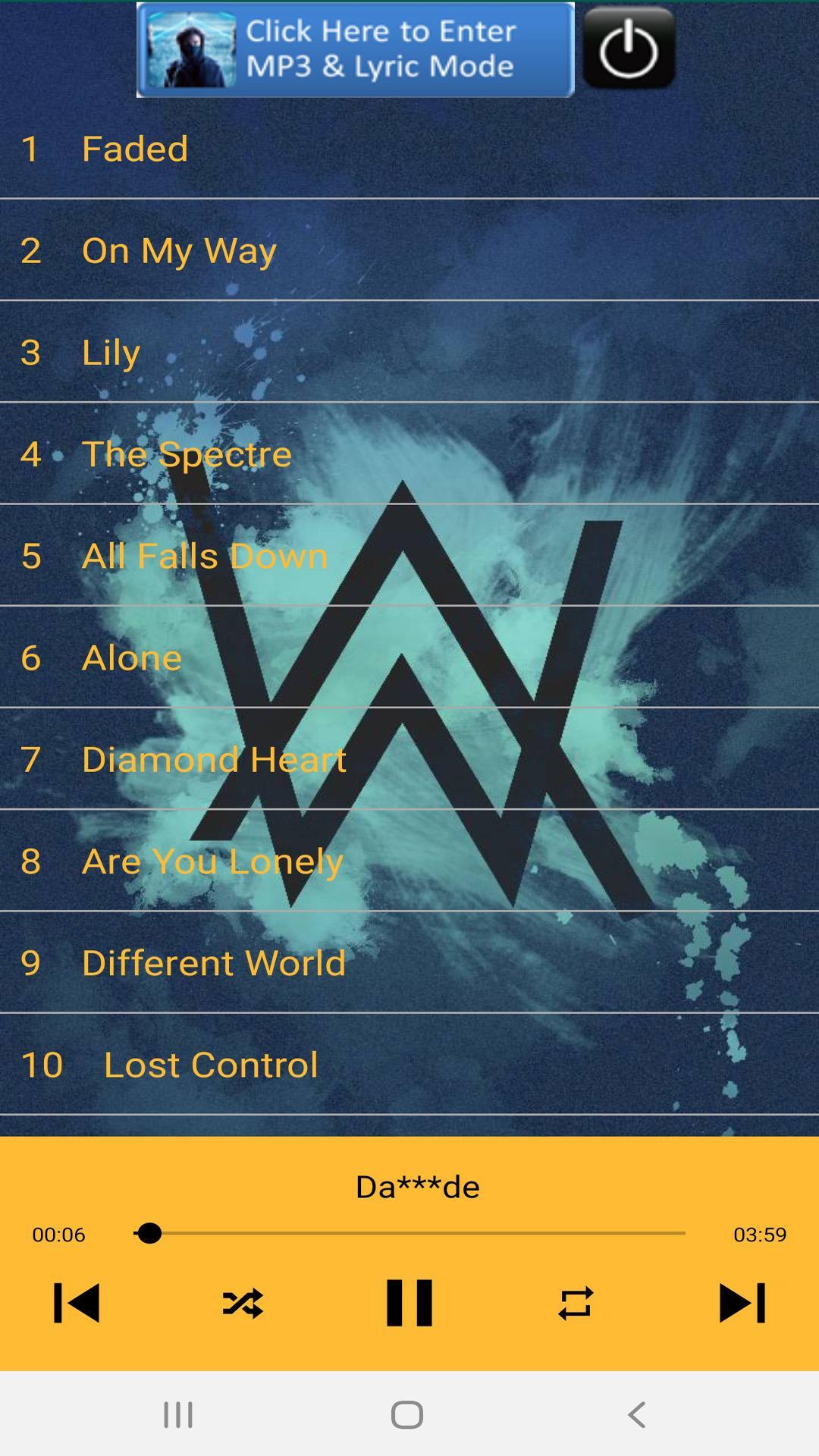 Alan Walker Song plus Lyric for Android - APK Download - 