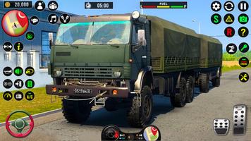 camion cargo armée sim 3d Affiche