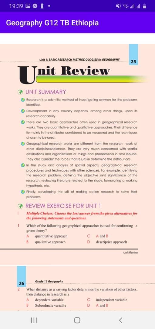 Geography Grade 12 Textbook for Ethiopia 12 Grade for Android - APK