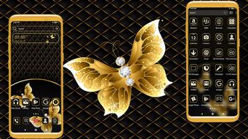 Golden Butterfly Theme Affiche