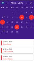 UK Calendar App with Holidays capture d'écran 1