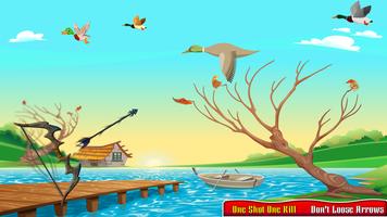 برنامه‌نما Real Duck Archery 2D Bird Hunting Shooting Game عکس از صفحه