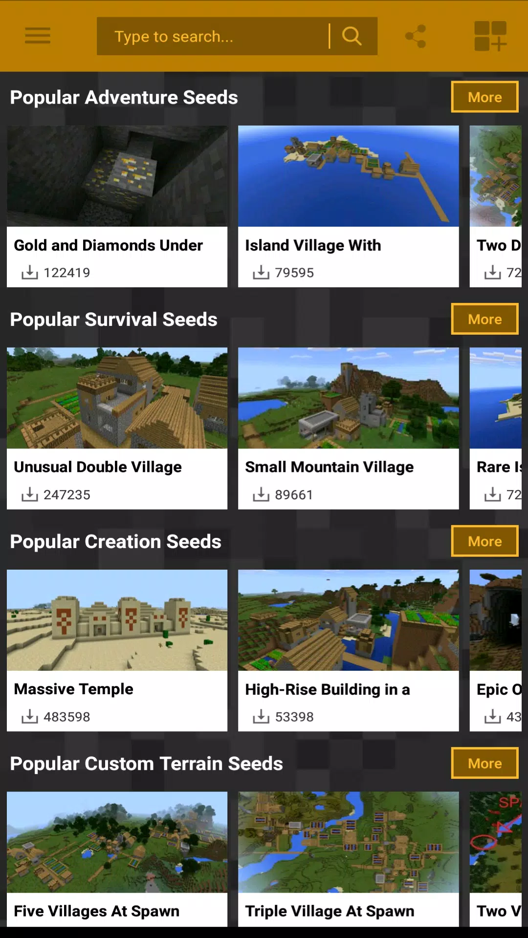 Seeds for Minecraft PE 1.2.1 Free Download