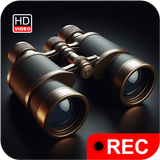 zoom binoculares cámara hd icono