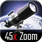caméra télescope à zoom ultra 45x photo et vidéo icône