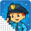 Police Color by Number Book - Pixel Art Pages