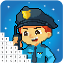 Police Color by Number Book - Pixel Art Pages APK