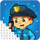 Police Color by Number Book - Pixel Art Pages icon