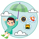 Cartoon Umbrella Girl Theme APK
