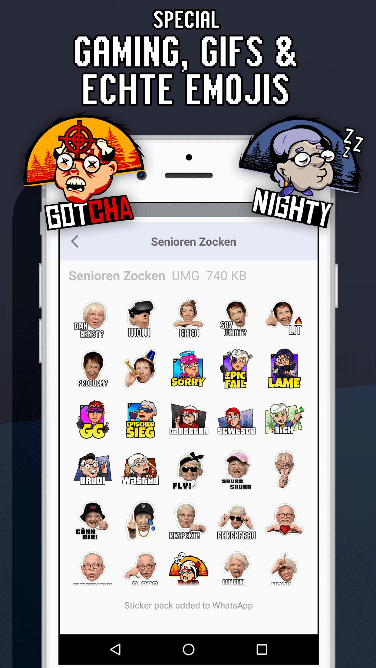 Senioren Zocken Emoji App Gifs