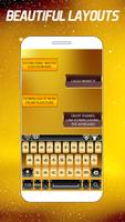 Gold Keyboard: Golden Keyboard Theme imagem de tela 2