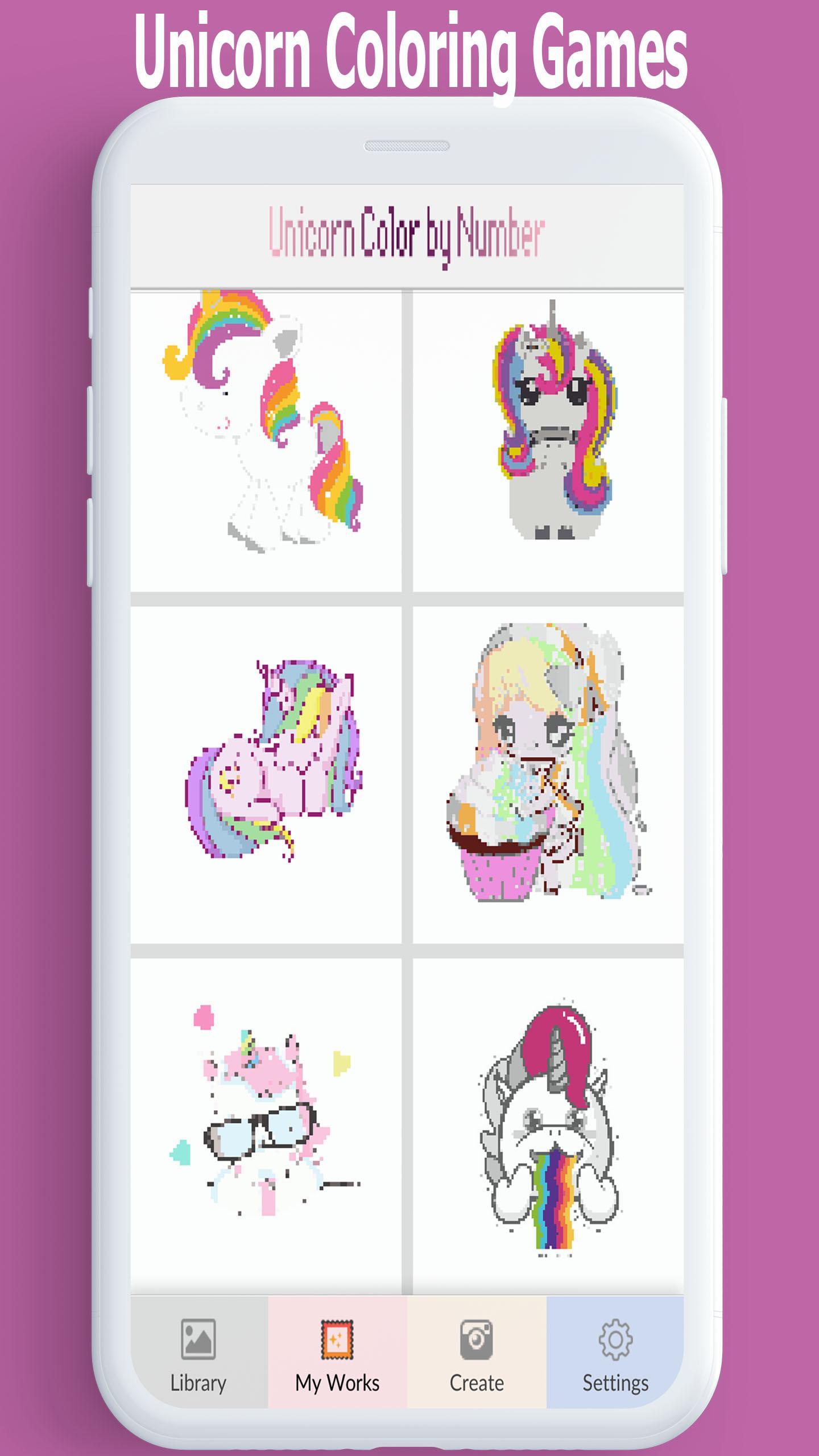 Ongebruikt Unicorn - Kleur op nummer, pixel art kleuren spel for Android VB-72