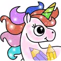 Unicorn Drawing book glitter