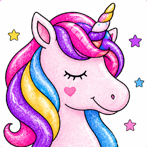 Unicorn Coloring Book Glitter
