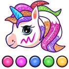 Unicorn Coloring Glitter Color biểu tượng