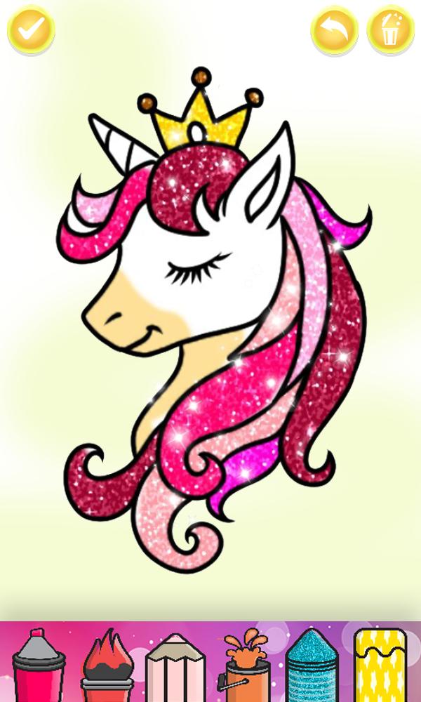 Download Glitter Unicorn Coloring Book - Rainbow Drawing for ...
