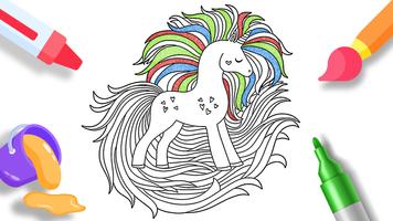 Unicorn Coloring Glitter Color Poster