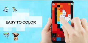 Einhorn Mops - Farbe nach Anzahl & Pixel
