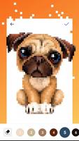 유니콘 pug - 숫자와 픽셀에 의한 색상 무승부 포스터