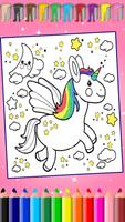 Unicorn Coloring, Coloring Pages for Girls. Affiche