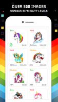 Unicorn Color by Number पोस्टर