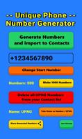 Unique Phone Number Generator capture d'écran 1