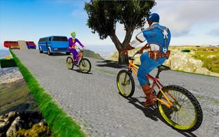 Superheroes Bike Parkour Stunts Master syot layar 2