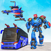 US Police Bus Transmute Robot 
