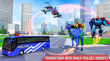 US Police Bus Transmute Robot  poster