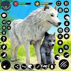 虚拟北极狼家庭模拟器：动物游戏 图标