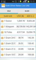 UAE GOLD SILVER RATES تصوير الشاشة 1