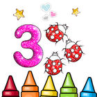 Glitter Number Coloring and Drawing Book أيقونة