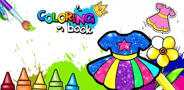 Glitter Dresses Coloring Book and Drawing pages