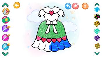 Glitter Dresses Coloring Book and Drawing pages تصوير الشاشة 2